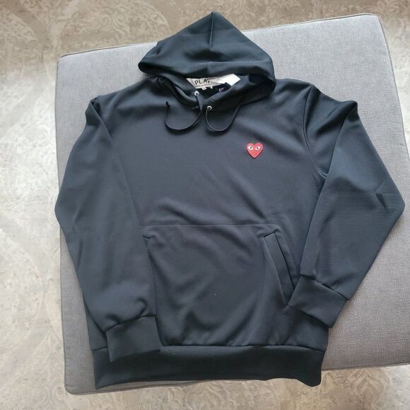 Comme Des Garçons Play Men's Black & Red Heart Hooded Sweatshirt Size XXL - Picture 10 of 16